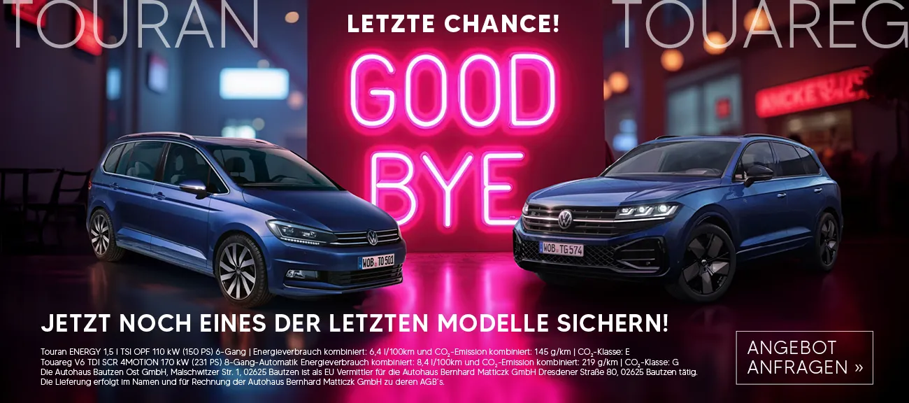 VW Touareg Touran Goodbye Auslaufaktion